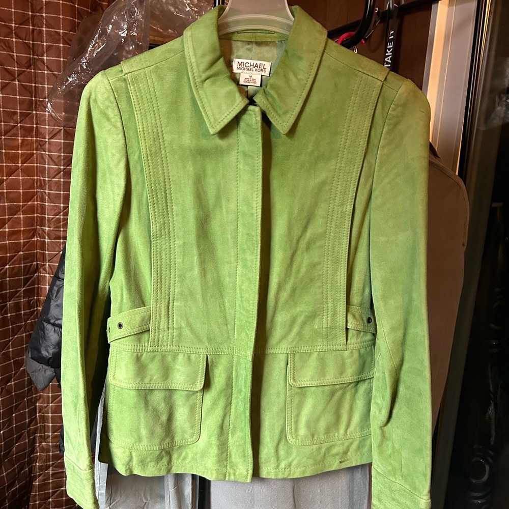 Michael Kors Vibrant Green Suede Coat
